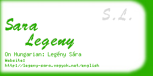 sara legeny business card